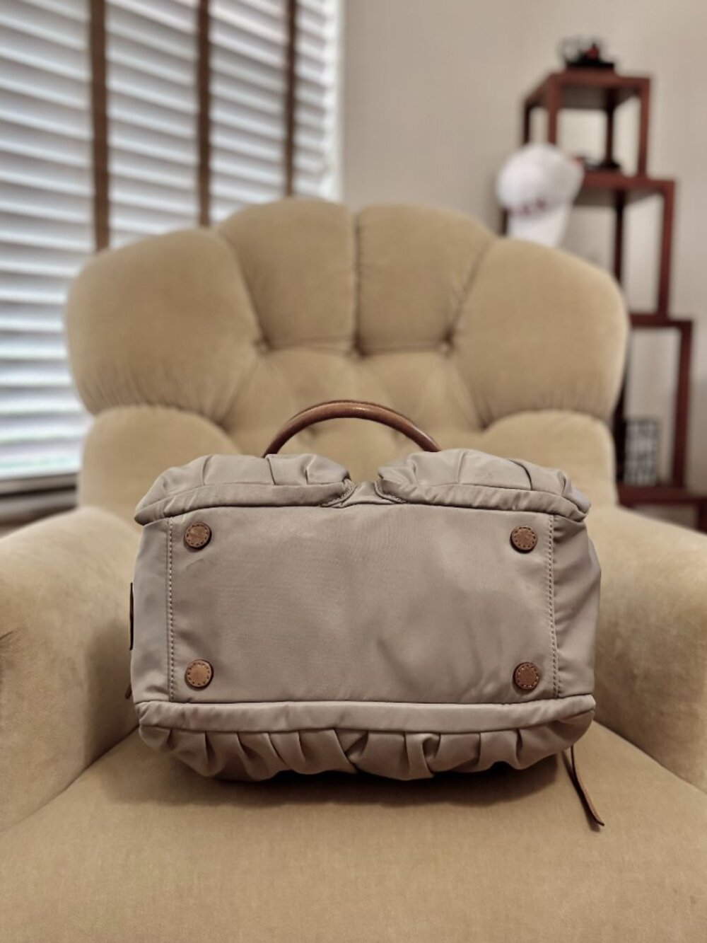 Auth MZ WALLACE Iconic Bedford Belle Khaki Nylon Large Satchel Bag - Picture 4 of 5